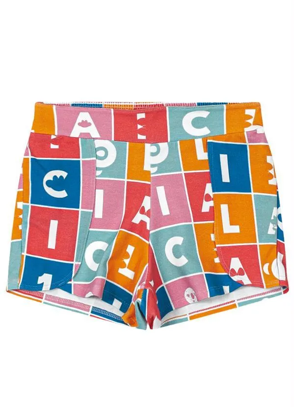 Lilica Ripilica - Short Malha Menina Laranja 1