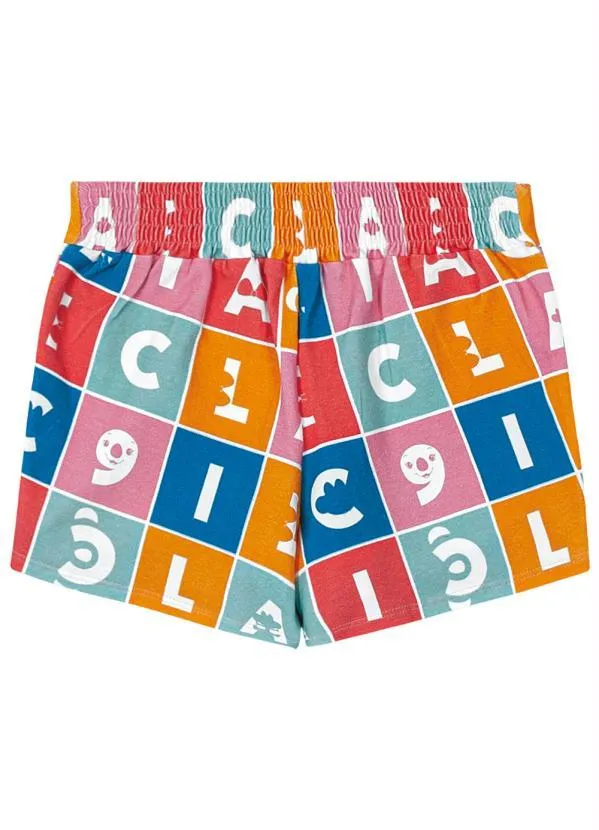 Lilica Ripilica - Short Malha Menina Laranja 2