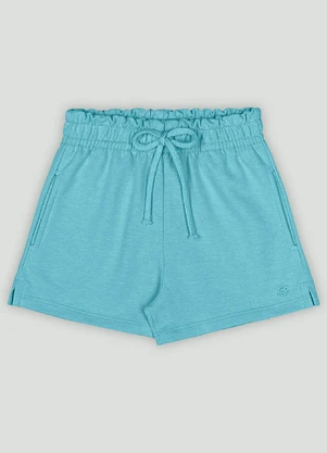 Short Menina em Molecotton com Bolsos Up Baby Azul - UP BABY