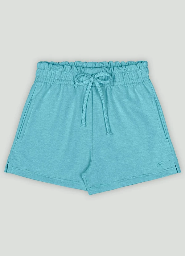Up Baby - Short Menina em Molecotton com Bolsos Up Baby Azul