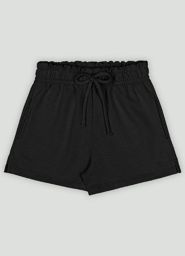 Up Baby - Short Menina em Molecotton Up Baby Preto