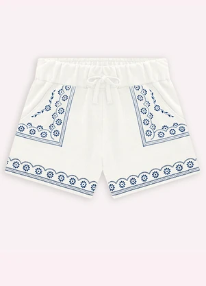 Short Menina em Moletinho Milon (Off White) - MILON