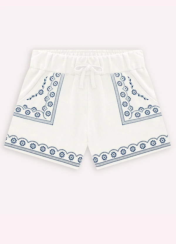 Milon - Short Menina em Moletinho Milon Off White 1