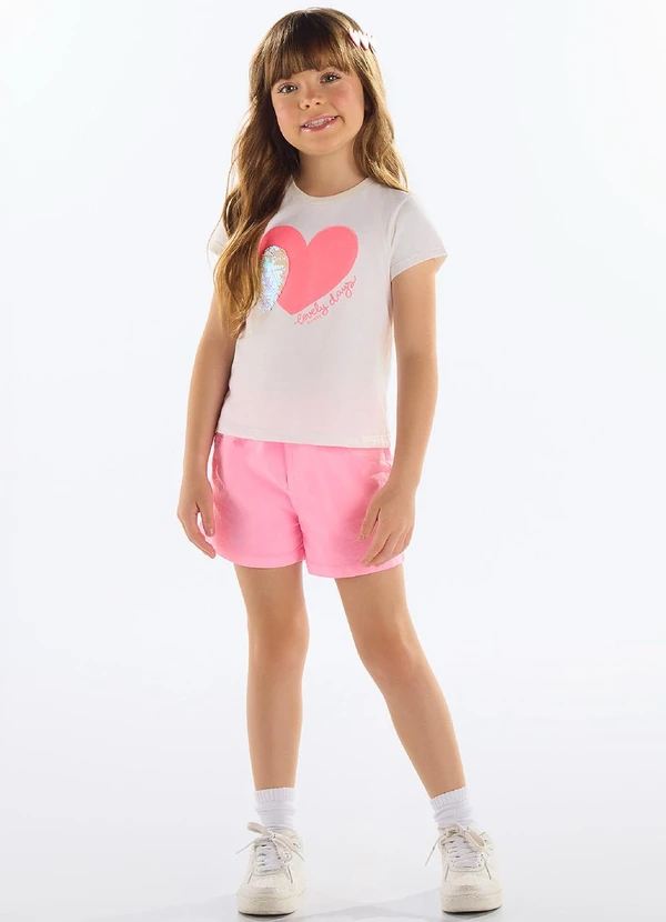 Quimby - Short Menina Sarja Rosa 2