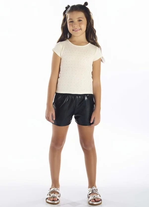Pulla Bulla - Short Moletinho e Malha Foil Preto - PULLA BULLA
