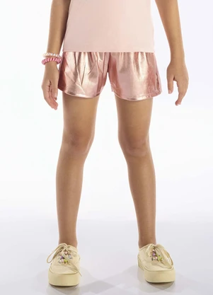 Pulla Bulla - Short Moletinho e Malha Foil Rosa - PULLA BULLA