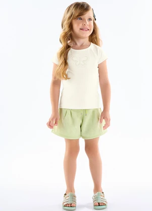 Pulla Bulla - Short Moletom Linho Verde - PULLA BULLA