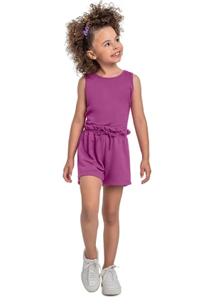 Bee Loop - Short Moletom Menina Roxo - BEE LOOP