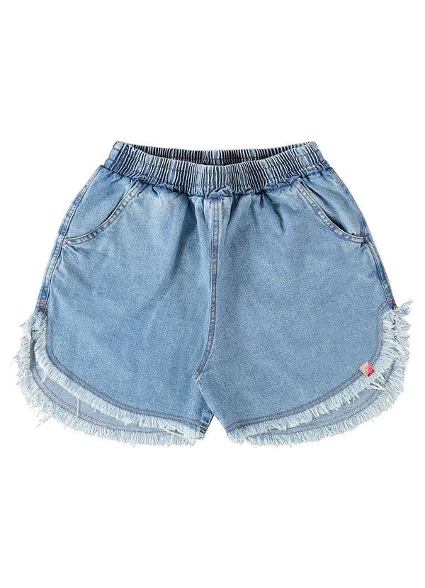 Gloss - Short Mullet em Jeans Infantil Azul
