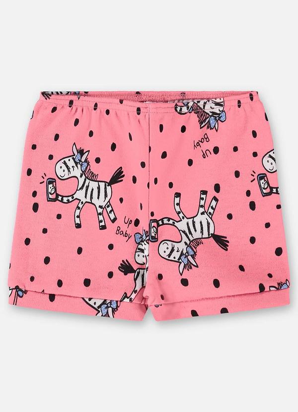 Up Baby - Short para Bebê Menina em Suedine Rosa 1