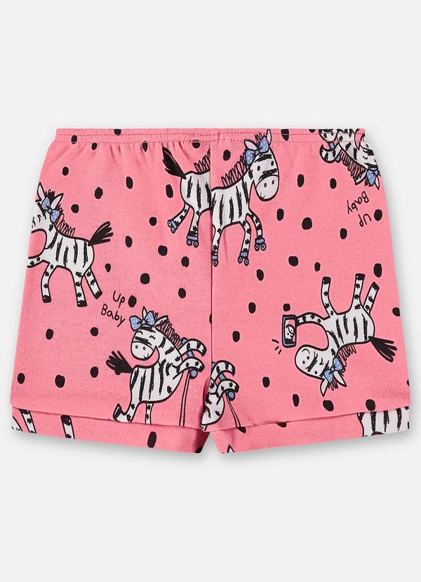 Up Baby - Short para Bebê Menina em Suedine Rosa 2
