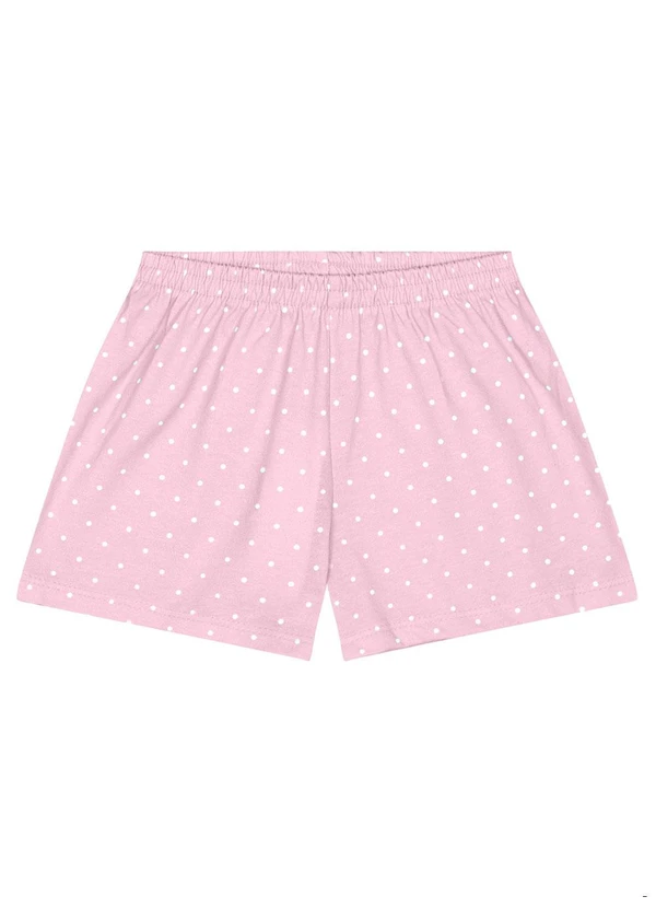 Kyly - Short Pijama Infantil Menina Bolinhas Rosa