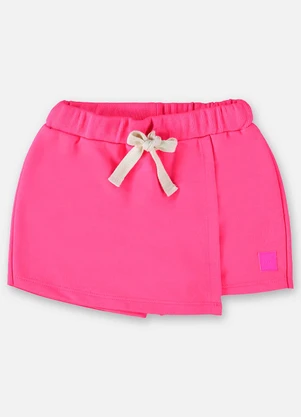 Up Baby - Short-Saia Básico em Moletom Rosa - UP BABY