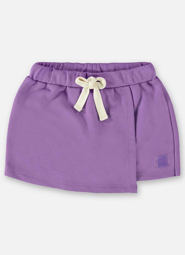 Up Baby - Short-Saia Básico em Moletom Roxo