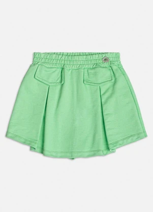 Momi - Short Saia com Pregas Verde - MOMI