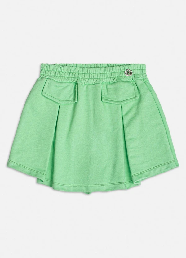 Momi - Short Saia com Pregas Verde