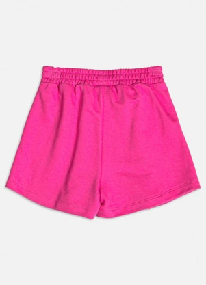 Momi - Short Saia de Pregas com Strass de Moletom Rosa - MOMI