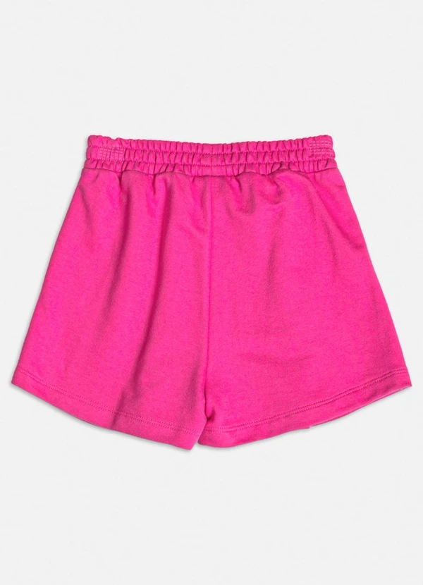 Momi - Short Saia de Pregas com Strass de Moletom Rosa 2