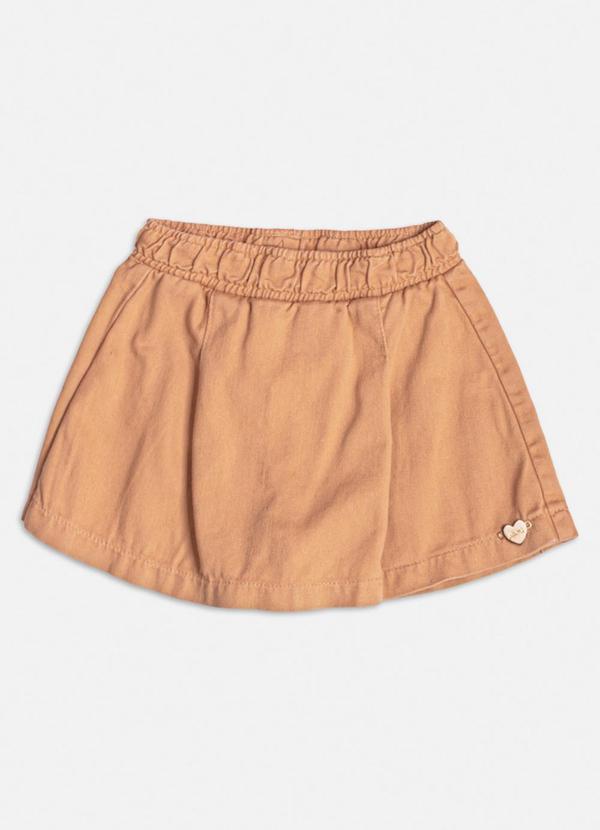 Momi - Short Saia de Sarja com Pregas Bege 6