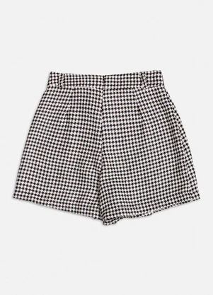 Authoria - Short Saia de Tweed Pied Poule Branco - AUTHORIA