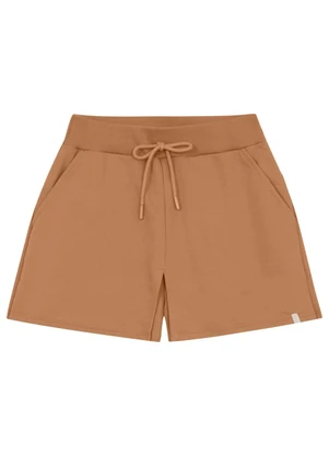 Short-Saia em Moletom Juvenil Gloss Marrom - GLOSS