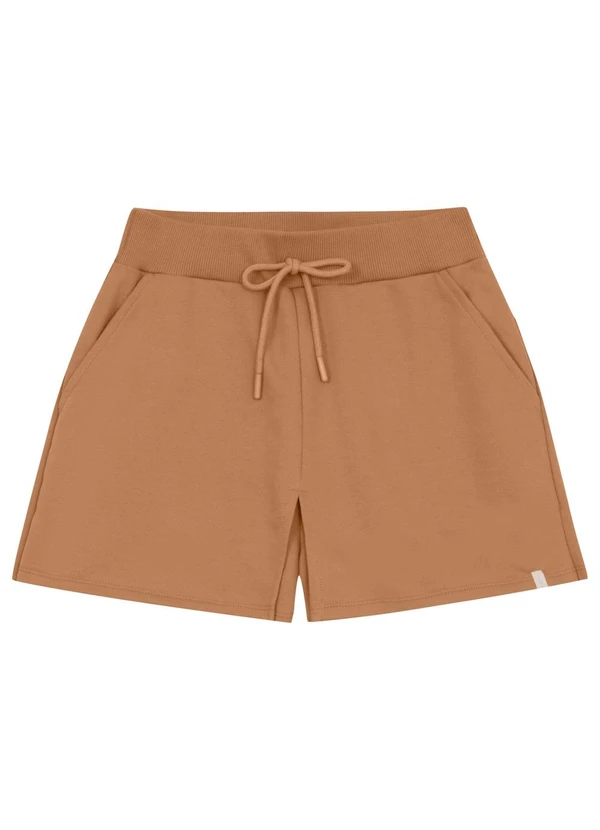 Gloss - Short-Saia em Moletom Juvenil Gloss Marrom