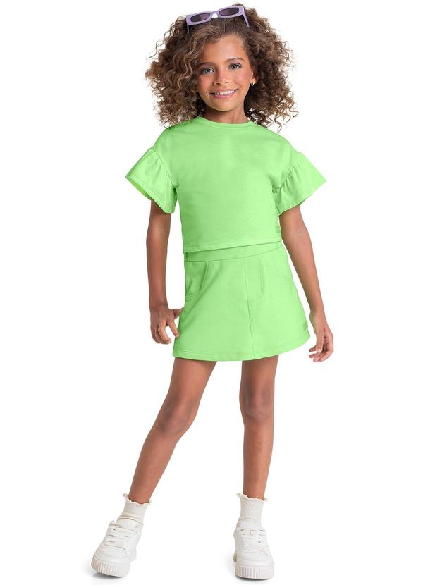 Quimby - Short-Saia em Moletom para Menina Verde 2
