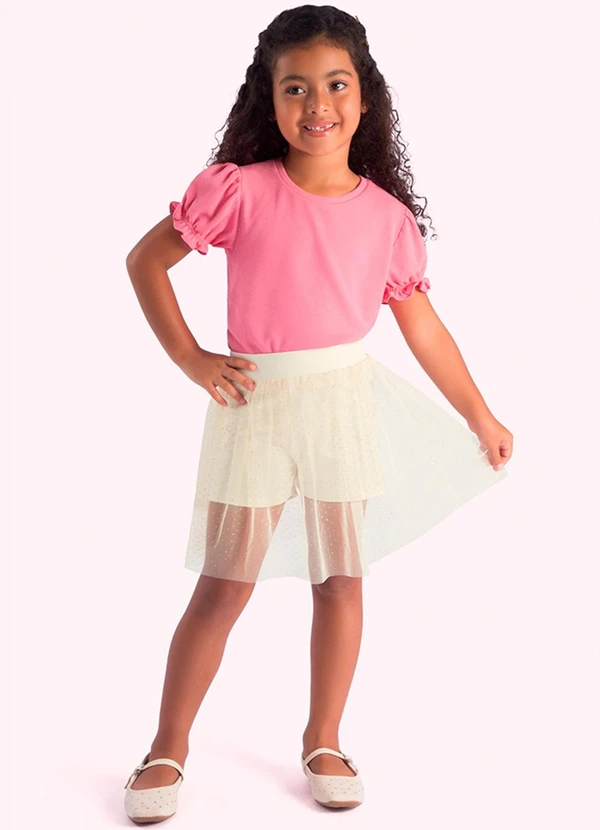 Duduka - Short Saia Infantil Bege 2