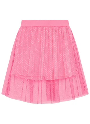 Duduka - Short Saia Infantil com Tule Sobreposto Rosa - DUDUKA