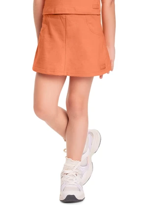 Quimby - Short-Saia Infantil em Moletom Laranja - QUIMBY