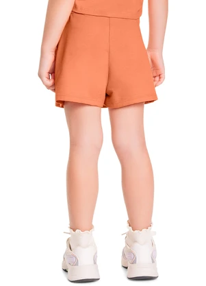 Quimby - Short-Saia Infantil em Moletom Laranja - QUIMBY