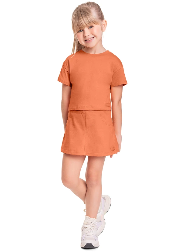 Quimby - Short-Saia Infantil em Moletom Laranja 3