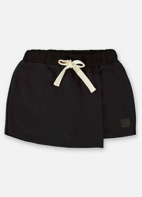 Up Baby - Short-Saia Infantil em Moletom Preto