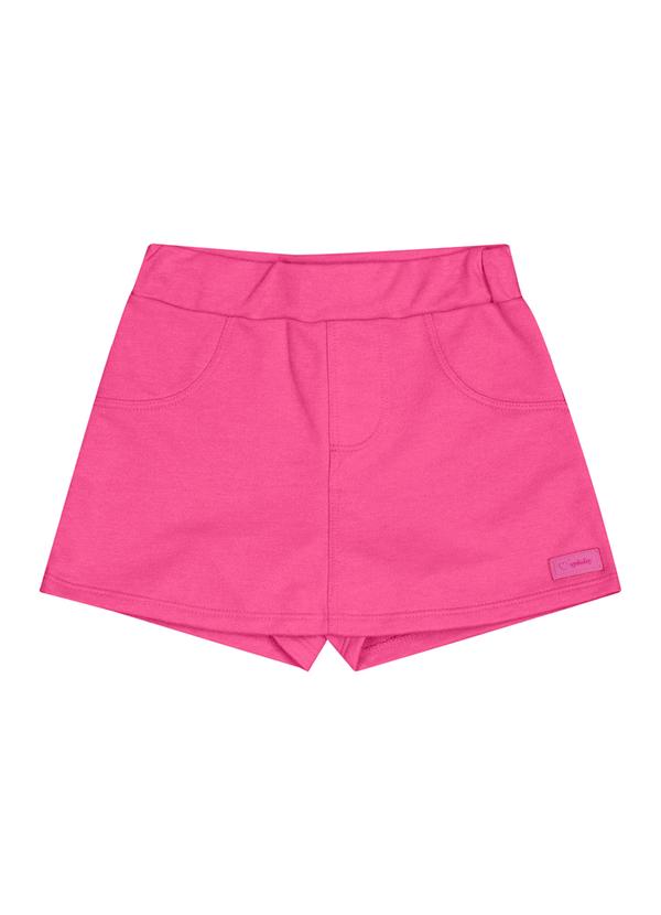 Quimby - Short-Saia Infantil em Moletom Rosa