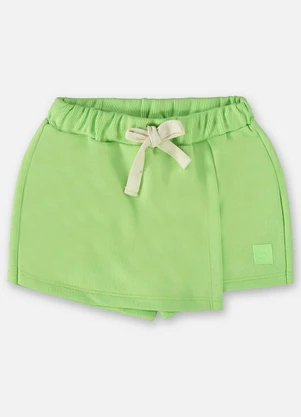 Up Baby - Short-Saia Infantil em Moletom Verde - UP BABY