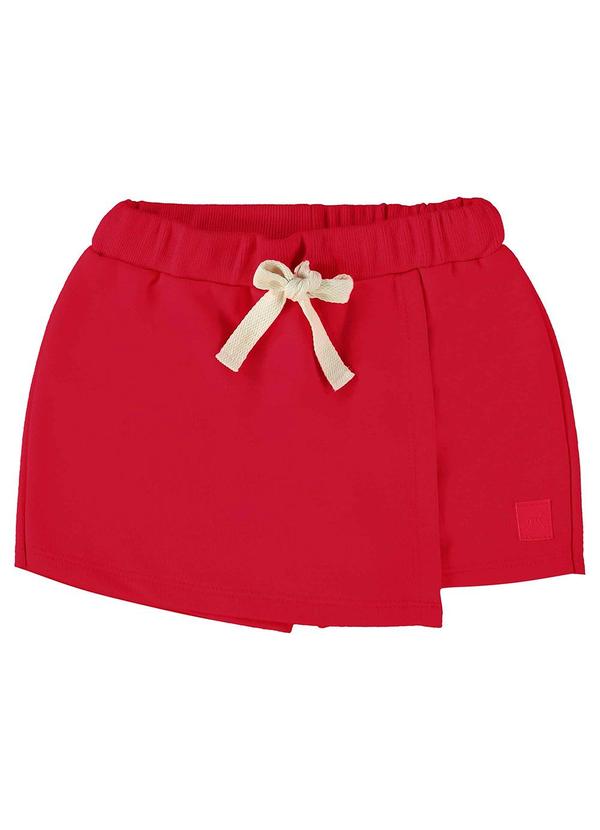 Up Baby - Short-Saia Infantil em Moletom Vermelho