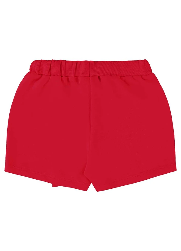 Up Baby - Short-Saia Infantil em Moletom Vermelho 2