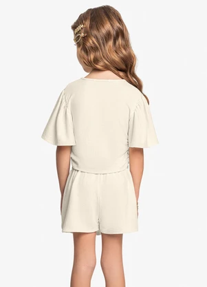 Rovitex - Short Saia Infantil Estilo Colegial  Bege - ROVITEX