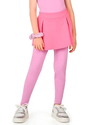 Marlan - Short Saia Infantil Menina em Moletinho Rosa - MARLAN