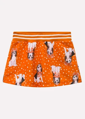 Milon - Short - Saia Infantil Menina Estampa Laranja - MILON