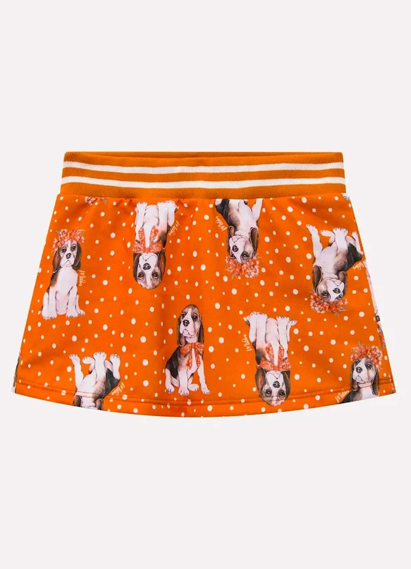 Milon - Short - Saia Infantil Menina Estampa Laranja