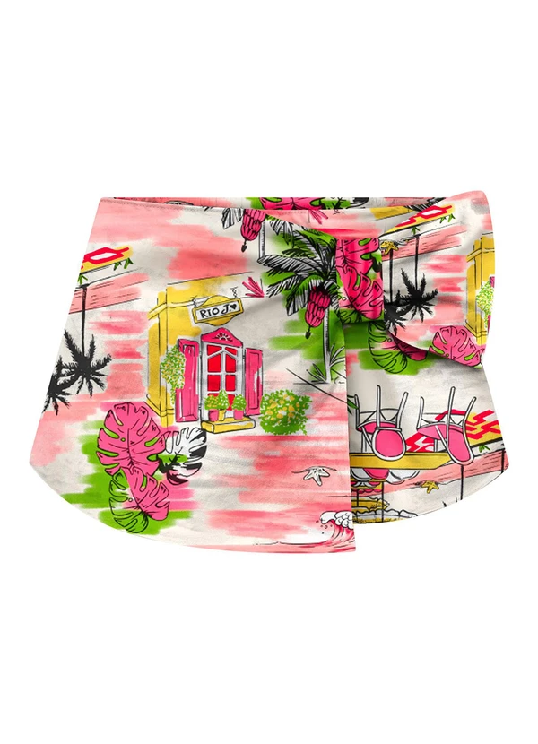 Nanai - Short-Saia Infantil Menina Laço Rosa
