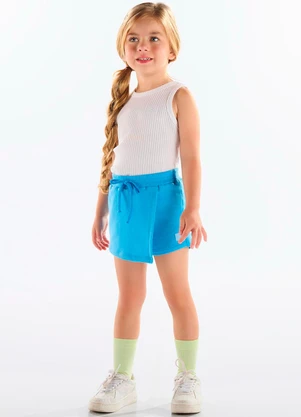 Up Baby - Short-Saia Infantil Moletom Azul - UP BABY
