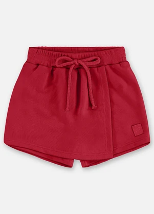 Up Baby - Short-Saia Infantil Moletom Vermelho - UP BABY