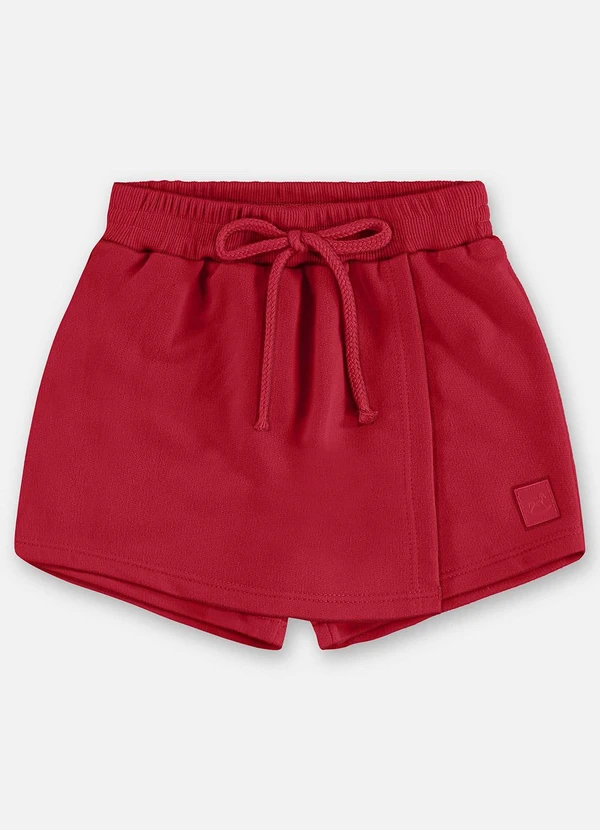 Up Baby - Short-Saia Infantil Moletom Vermelho