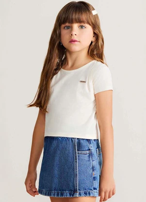 Colorittá - Short Saia Jeans Infantil Menina Azul - COLORITTÁ