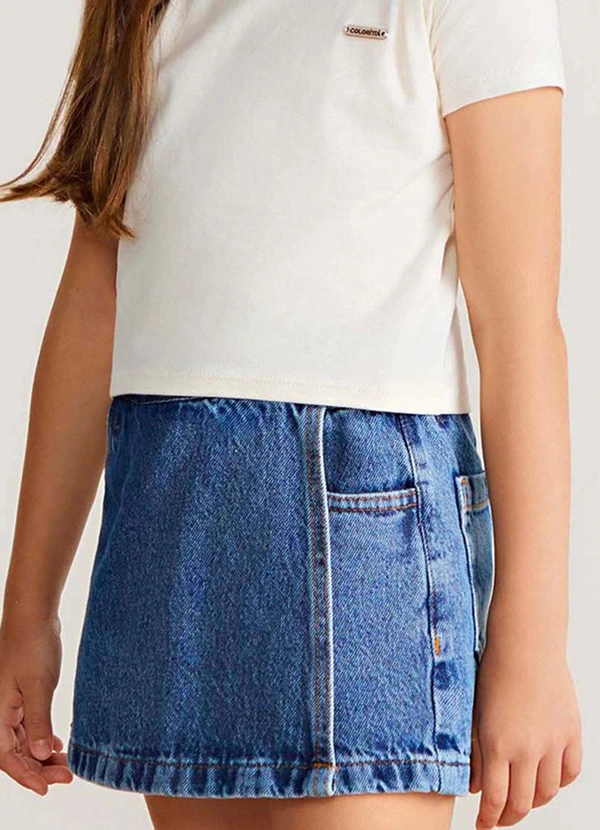 Colorittá - Short Saia Jeans Infantil Menina Azul
