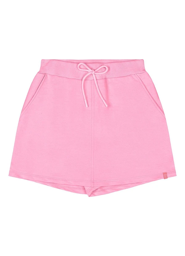Gloss - Short-Saia Juvenil Básico em Moletom Rosa 1
