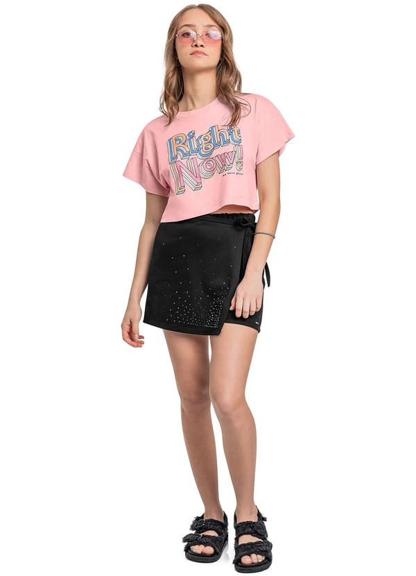 Gloss - Short-Saia Juvenil com Strass Preto 3