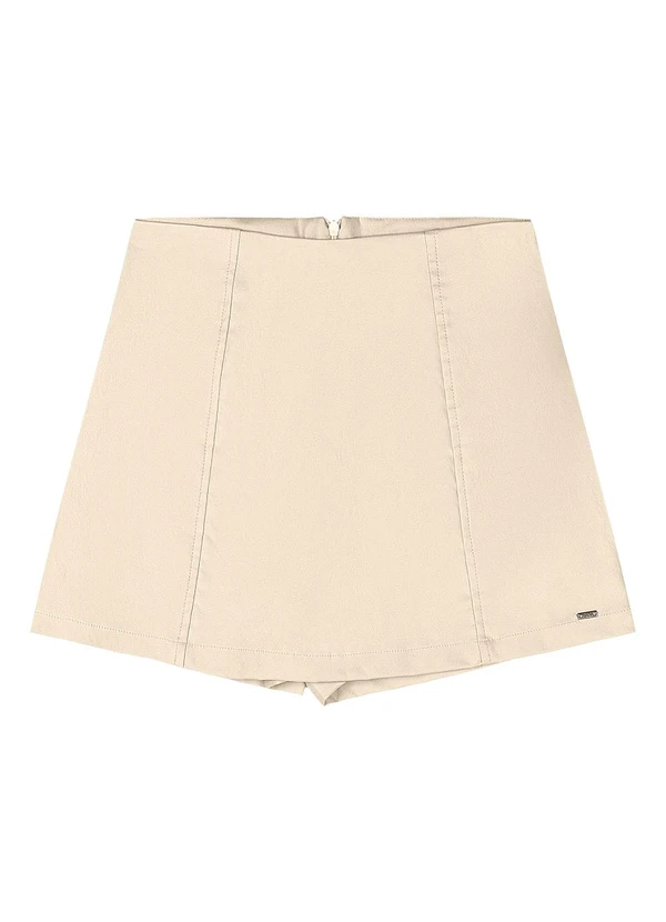 Gloss - Short-Saia Juvenil em Tecido Bengaline Bege 5